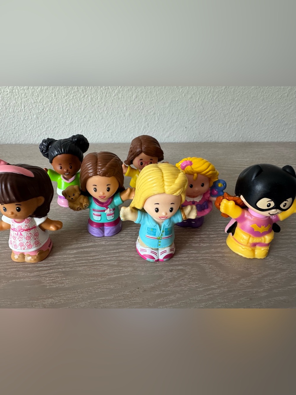 Little people little girls Mia, Tessa, veterinarian, batgirl, Barbie & more